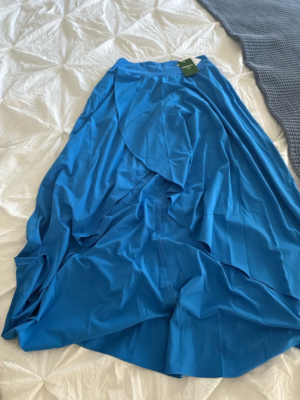 HALARA Bright Blue Ruffled Maxi Skirt